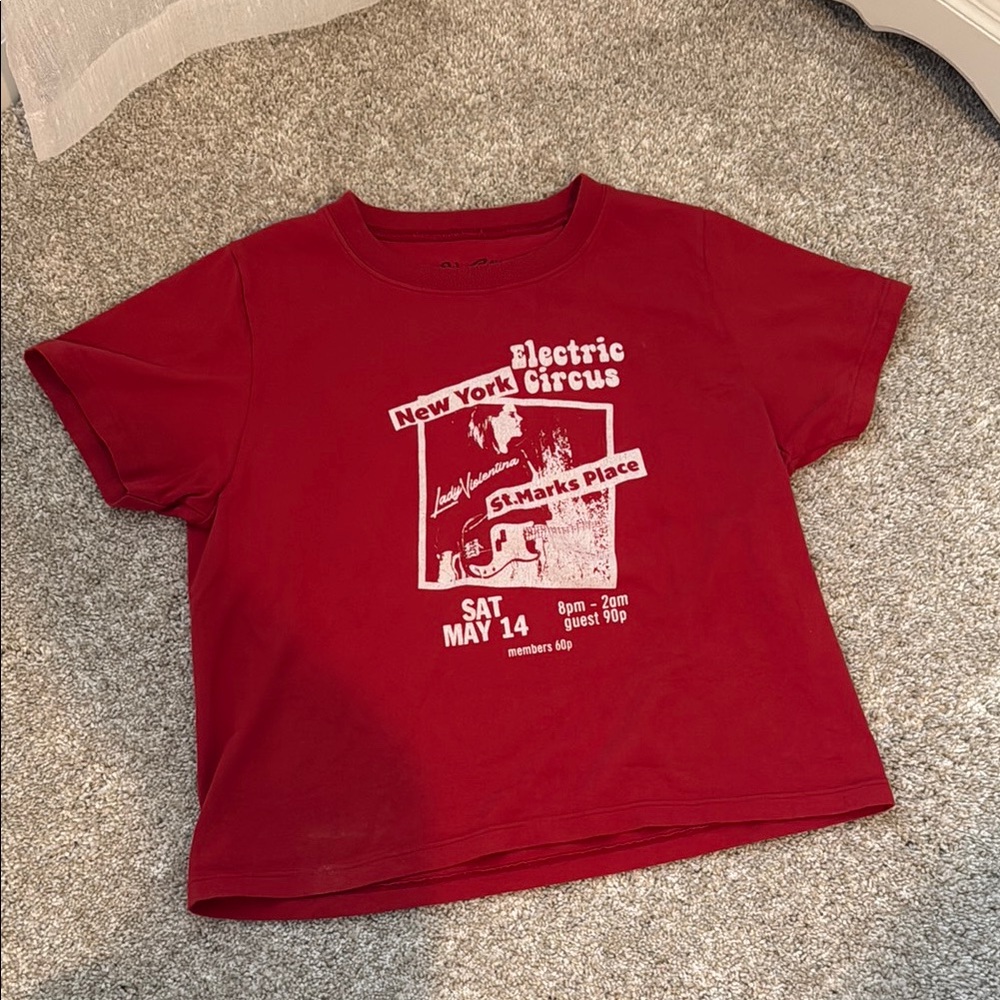 Brandy Melville Red Electric New York Circus T-Shirt